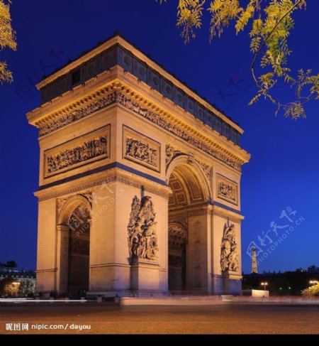 法国巴黎凯旋门大图图片
