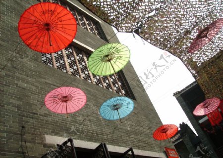 雨伞红雨伞花伞岭南印象园图片
