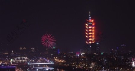 台北101大厦焰火图片