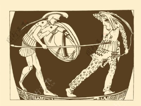 刺死波斯人的希腊士兵图片
