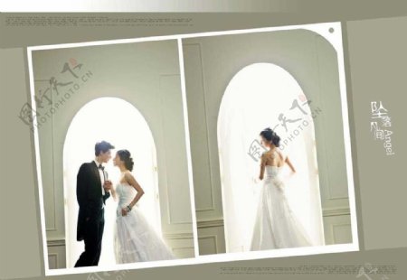 唯美韩式教堂婚纱摄影PSD模版图片