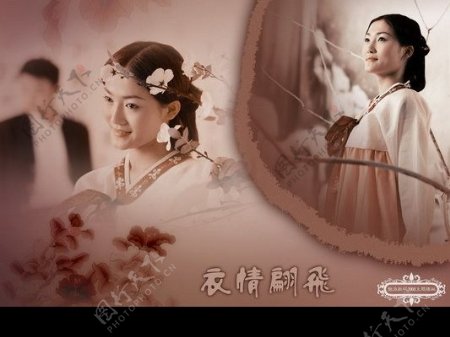 2008上海春季展会魅派数码婚纱PSD分层模板虞美人图片