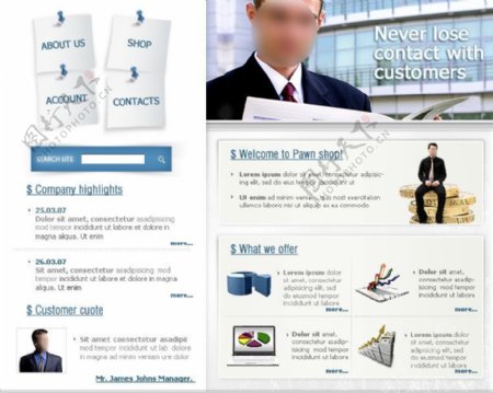 金融商务网站模板图片