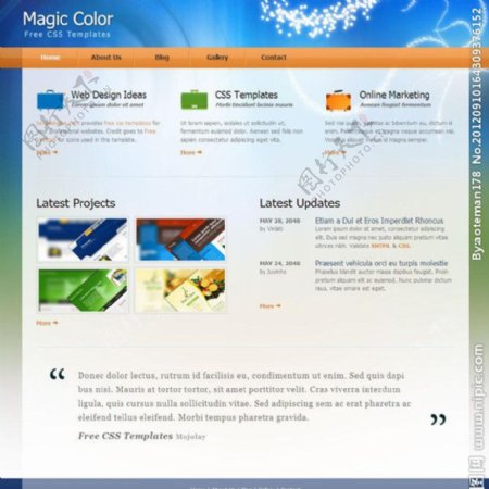 商务设计CSS网页模板图片