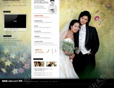 婚纱模板网页插画浪漫之一图片