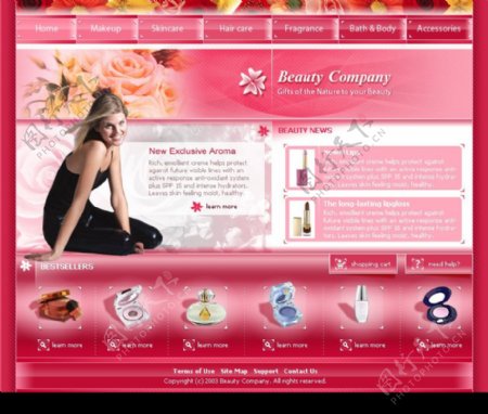 女性化妆用品销售欧美模板HTMflashpsd图片