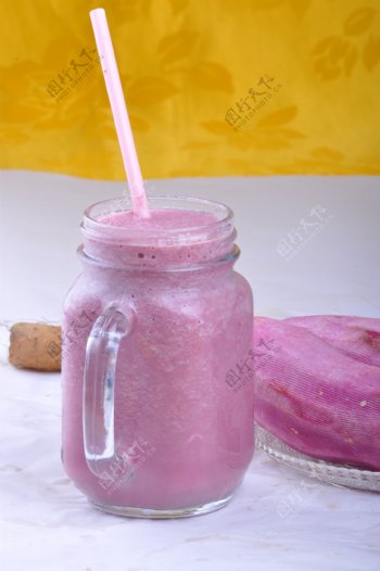 紫薯山药牛奶图片