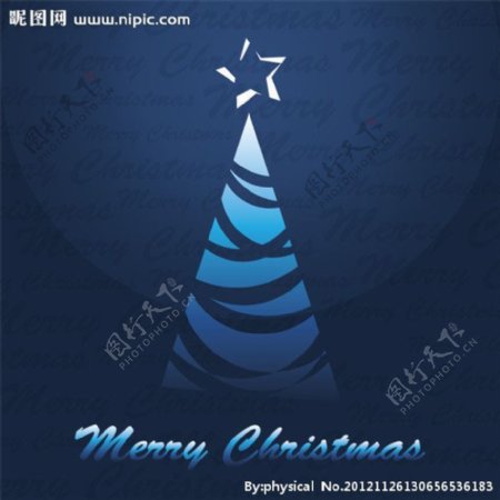 藍色聖誕樹图片