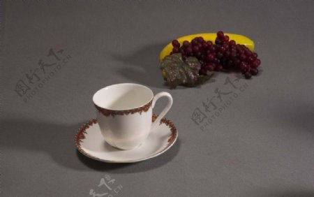欧式陶瓷花边咖啡杯图片