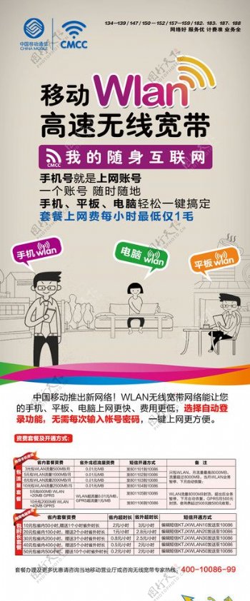 中国移动WLAN展架宣传图片