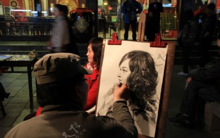 街头画师图片