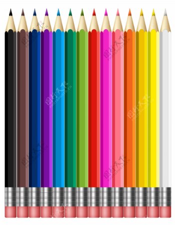 14色彩色铅笔图片