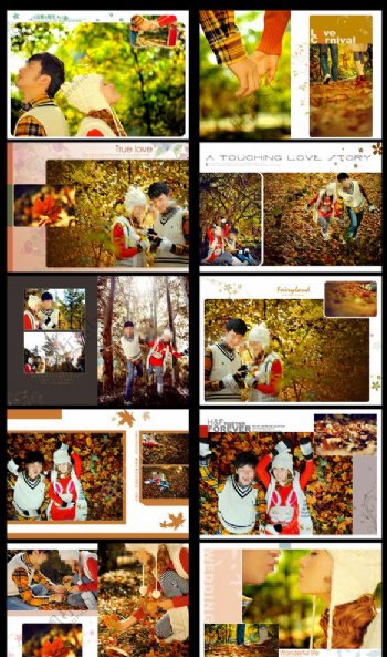 秋季婚纱摄影模板图片