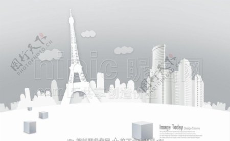 巴黎铁塔剪影图片