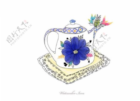 茶壶瓷器背景图片
