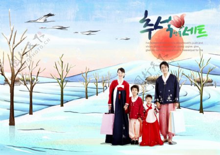 韩国一家人图片