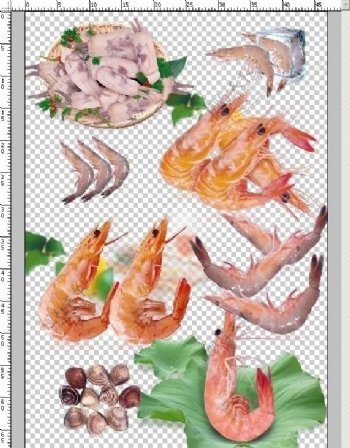 海蛏东方虾海虾蛤分层图片