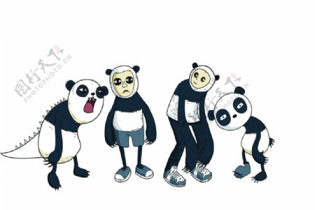 另类熊猫卡通设计图片