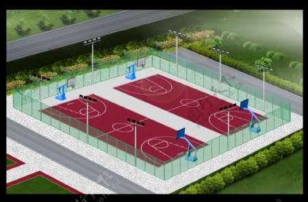 篮球场效果图图片
