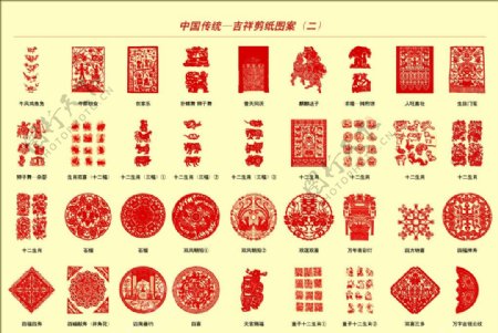 中国吉祥剪纸图案二图片
