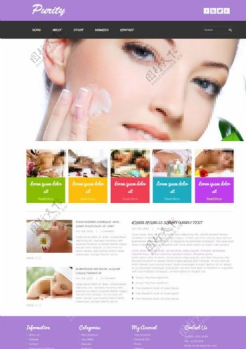 美容护理网站模板图片