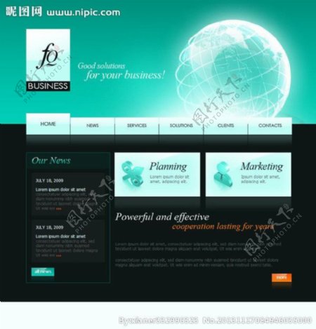 跨国企业网页模板图片