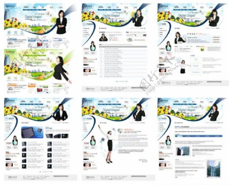 韩国商业网站模板图片