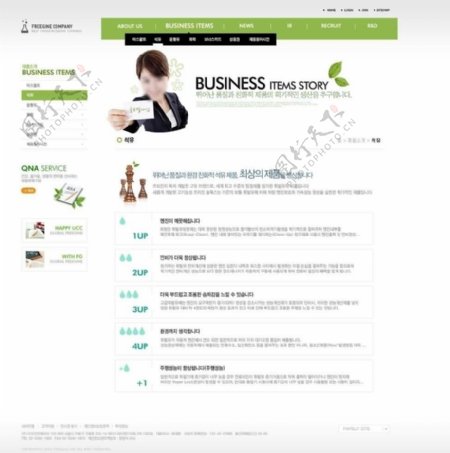 绿色科技企业网页模板图片