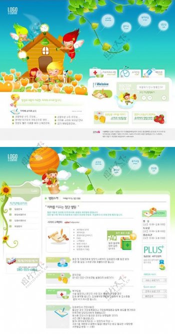 韩国儿童娱乐天堂网站网页模板PSDAI图片