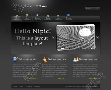 黑色WEB20风格网页模板图片