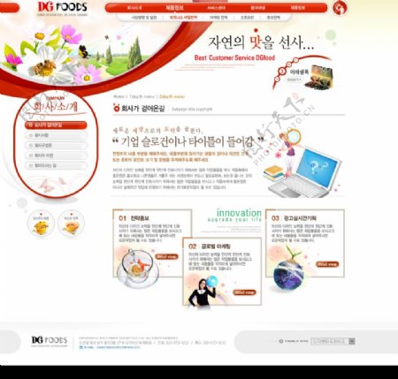 韩国商务快餐订餐网站模版内页图片