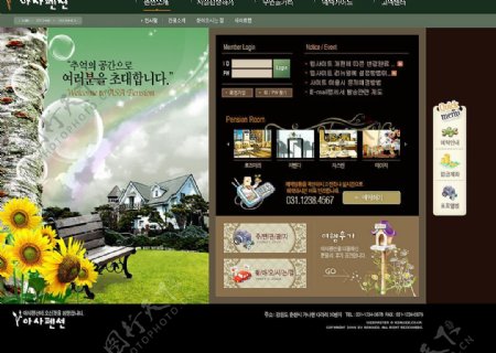 韩国别墅网站模板图片
