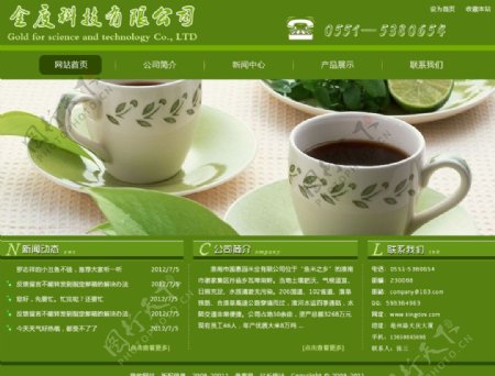 绿色公司网页模版风格图片