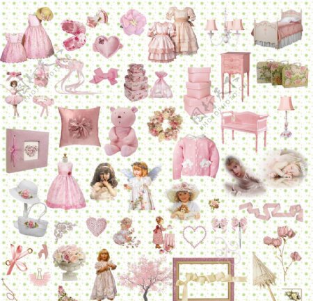 粉色可爱女生用品图片