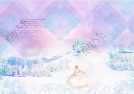 雪景梦幻城堡图片