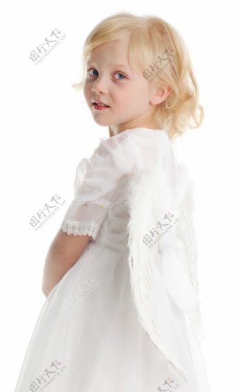 扮成小天使的漂亮小女孩图片