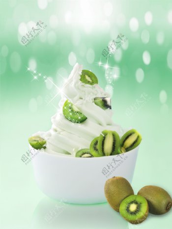 猕猴桃冰淇淋图片