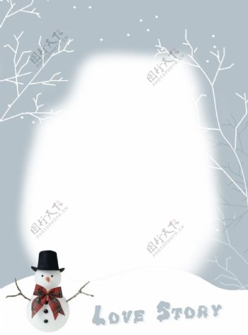雪人相框图片