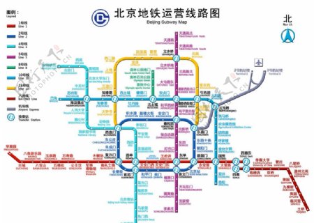 北京地铁运营线路图图片