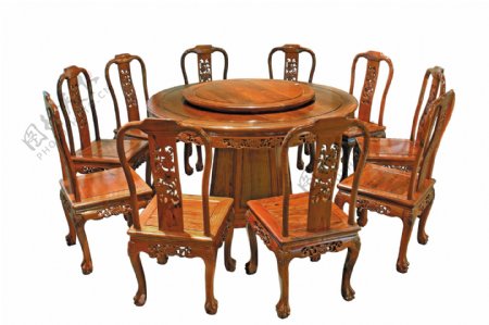 8人红木餐桌图片