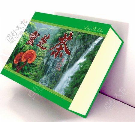灵芝茶手工盒平面图图片