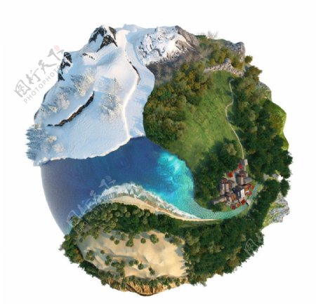 创意海岛地球素材图片