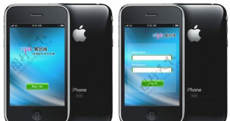 iphone3G手机登录页面设计PSD分层图图片