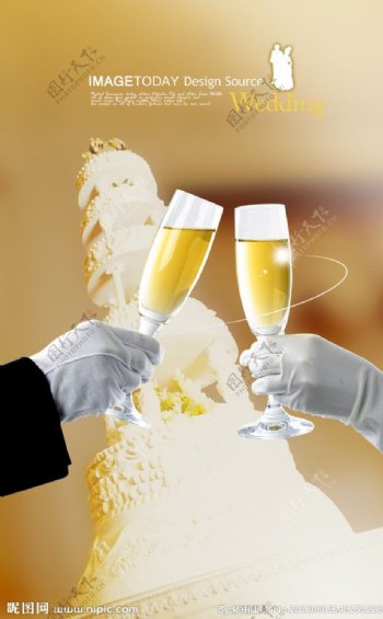 浪漫婚礼场景海报图片