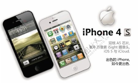 苹果iPhone4S灯箱画面图片