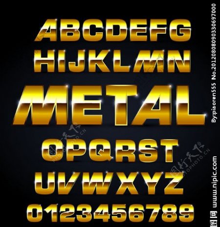 金属质感字体设计图片