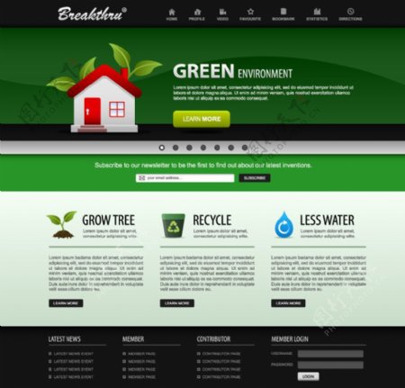 绿色环保网站首页设计图片