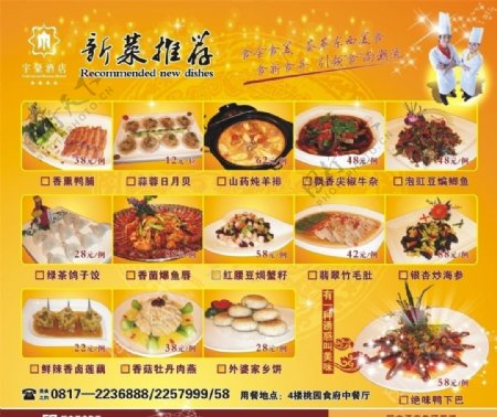 宇豪酒店新菜宣传广告图片