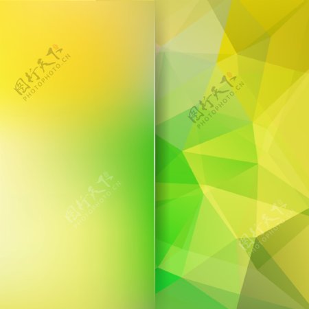 黄绿渐变炫彩多边形几何背景