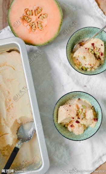 哈密瓜冰淇淋